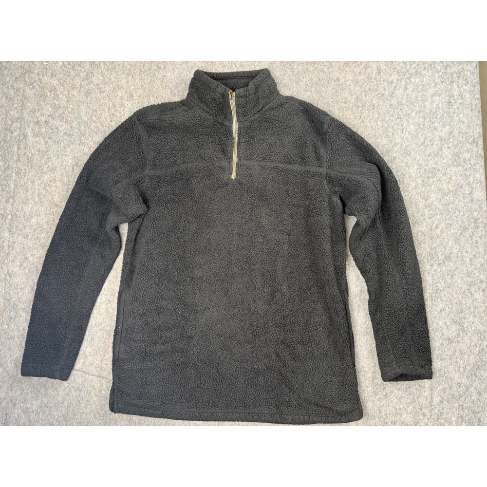 Grizzly Sherpa Pullover Women M Black Fleece Quarter Zip Jacket Gorpcore Warm